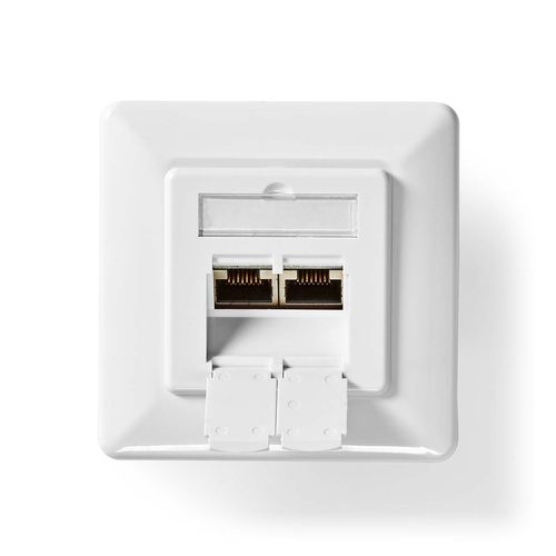 Network Wall Box | Flush Mount | 2 port(s) | CAT6 | Straight | Female | Gold Plated | PVC | White | Box CCBW89200IV 5412810335268