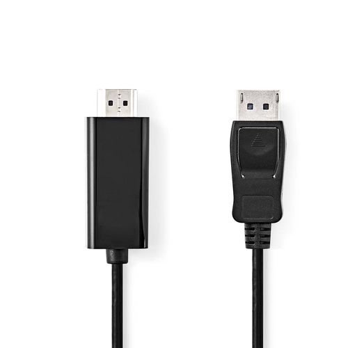 DisplayPort Cable | DisplayPort Male | HDMI™ Connector | 4K@30Hz | Nickel Plated | 2.00 m | Round | PVC | Black | Box CCGB37100BK20 5412810288564