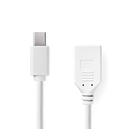 Mini DisplayPort Cable | DisplayPort 1.2 | Mini DisplayPort Male | DisplayPort Female | 21.6 Gbps | Nickel Plated | 0.20 m | Round | PVC | White | Box CCGB37450WT02 5412810420964