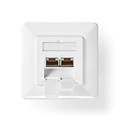 Network Wall Box | Flush Mount | 2 port(s) | CAT7 | Straight | Female | Gold Plated | PVC | Ivory | Box CCGB89260IV 5412810424696