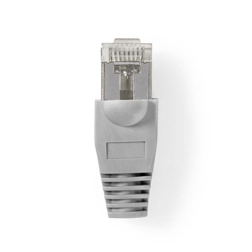 RJ45 Connector | Male | Solid FTP CAT5e | Straight | Nickel Plated | 10 pcs | Polycarbonate | Grey / Transparent | Box CCGB89350GY 5412810289387