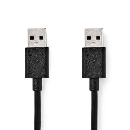 USB Cable | USB 3.2 Gen 1 | USB-A Male | USB-A Male | 5 Gbps | Nickel Plated | 1.00 m | Round | PVC | Black | Label CCGL61000BK10 5412810421862