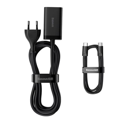 Desktop Fast Charger GaN3 Pro 65W 2xUSB + 2xUSB-C QC4+ PD3.0 with USB-C 1.5m Cable, Black CCGP040101 6932172600334