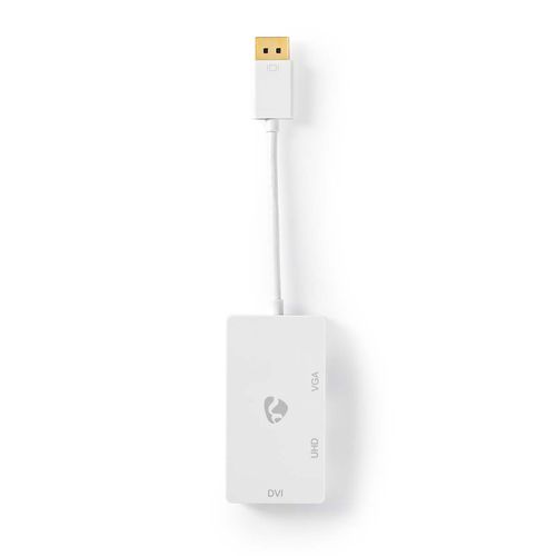 DisplayPort Adapter | Mini DisplayPort Male | DVI-D 24+1-Pin Female / HDMI™ Output / VGA Female | 4K@60Hz | Gold Plated | Switchable | 0.20 m | Round | ABS | ABS | White | Polybag CCGP37366WT02 5412810326501
