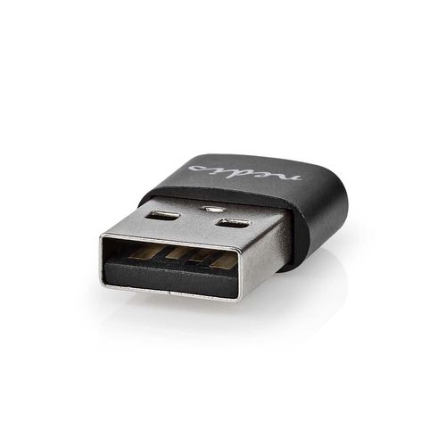 USB-A Adapter | USB 2.0 | USB-A Male | USB-C™ Female | 480 Mbps | Round | Nickel Plated | Black | Box CCGB60920BK 5412810421794