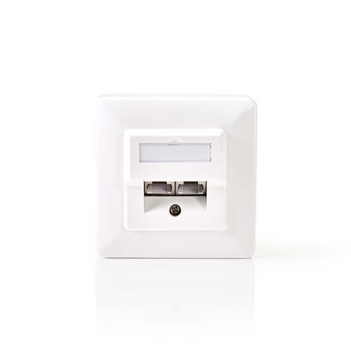 Network Wall Box | In-Wall | 2 port(s) | CAT5e | Straight | Female | Gold Plated | PVC | White | Envelope CCGP89150IV 5412810283293