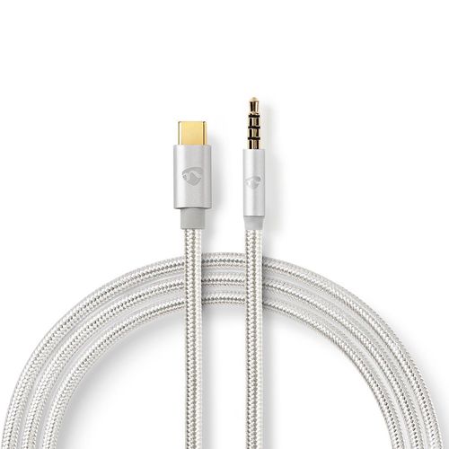 USB-C™ Adapter | USB 2.0 | USB-C™ Male | 3.5 mm Male | 1.00 m | Round | Gold Plated | Braided / Nylon | Aluminium | Cover Window Box CCTB65940AL10 5412810313051