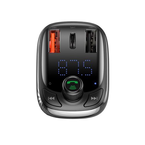 Bluetooth FM Modulator Car Quick Charger 12-24V 2xUSB + USB-C 5A, Black CCTM-B01 6953156205253; 6953156297166