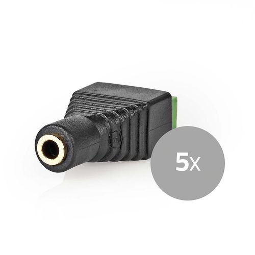 CCTV Security Connector | 3-Way Terminal Block | 3.5mm Jack Female | Female | Black / Green CCTVCF50BK5 5412810309610