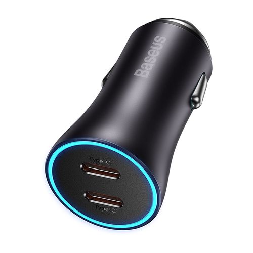 Car Quick Charger 40W 12-24V 2xUSB-C QC4+ PD SCP AFC, Dark Gray CGJP000013 6932172608026