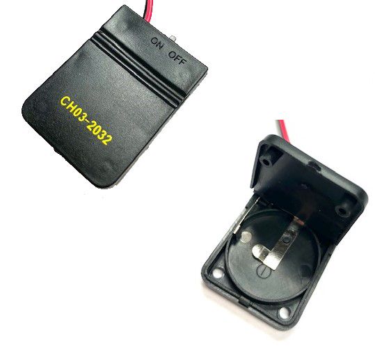 Battery holder 1xCR2032 with switch and 150mm wires CH03-2032AS