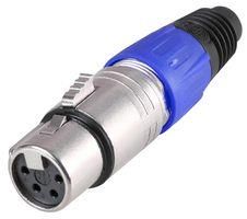 XLR SOCKET 4 PIN BLUE PSG08725