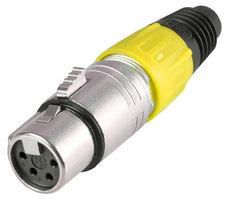 XLR SOCKET 4 PIN YELLOW PSG08726