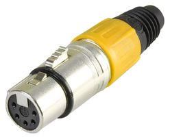 XLR SOCKET 5 PIN YELLOW PSG08731