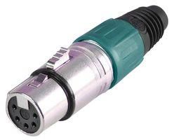 XLR SOCKET 5 PIN GREEN PSG08732