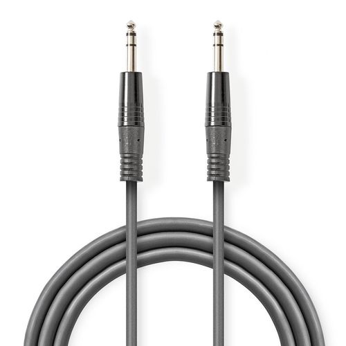 Stereo Audio Cable | 6.35 mm Male | 6.35 mm Male | Nickel Plated | 3.00 m | Round | Dark Grey | Carton Sleeve COTH23020GY30 5412810295241