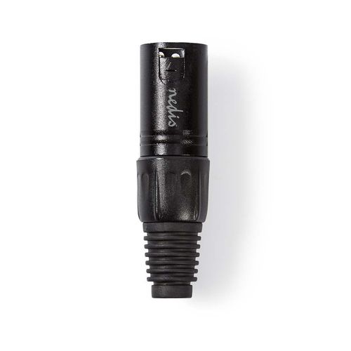 XLR Connector | Straight | Male | Nickel Plated | Soldering | Cable input diameter: 5.0 mm | Metal | Black | 1 pcs | Polybag COTP15900BK 5412810296460