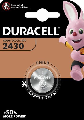 Lithium Battery CR2430 3V 270mAh Duracell CR2430/DUR 5000394030398