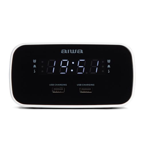 Alarm Clock Radio with 2xUSB Charging Ports, Black CRU-19BK 8435256896756