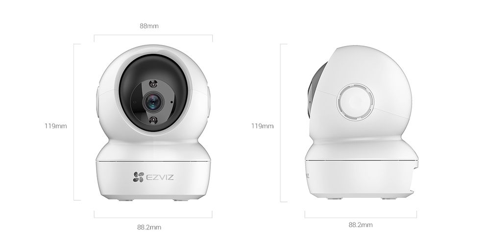 Wireless Wi-Fi camera H6C, 1080p, 360° PT, Micro SD up to 512GB, IP20, EZVIZ CS-H6C-1080P 6941545614267