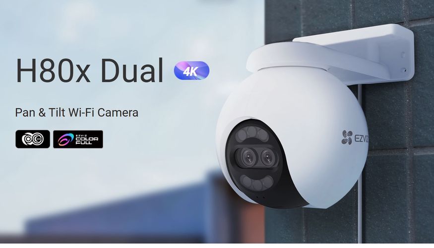 Wireless Wi-Fi camera H80x, double lens 8MP + 2MP, PAN - TILT, color night vision MicroSD up to 512GB CS-H80x