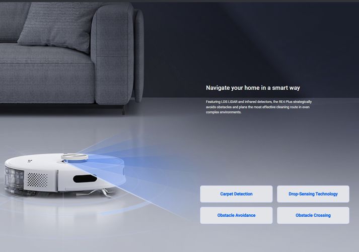 Robot vacuum cleaner with station 4000pa, LDS LiDAR CS-RE4P-PWT2 6941545620756