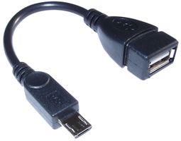 MICRO USB CORD, 2.0 A PLUG-RCPT, 100MM C-USBF-MI