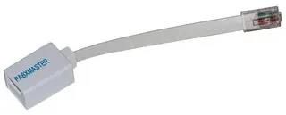 TELEPHONE CORD, RJ45 PLUG-BT RCPT, 150MM 007-006-002-15X