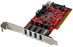 CARD, 4 PORT PCI USB3.0 PLUS SATA POWER PCIUSB3S4