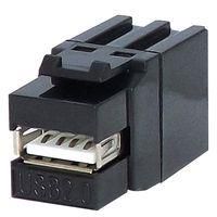 KEYSTONE COUPLER, USB 2.0 A, RCPT, BLACK KCUAA2BK