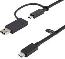 USB CABLE, 2X C PLUG-C PLUG/A PLUG, 1M USBCCADP