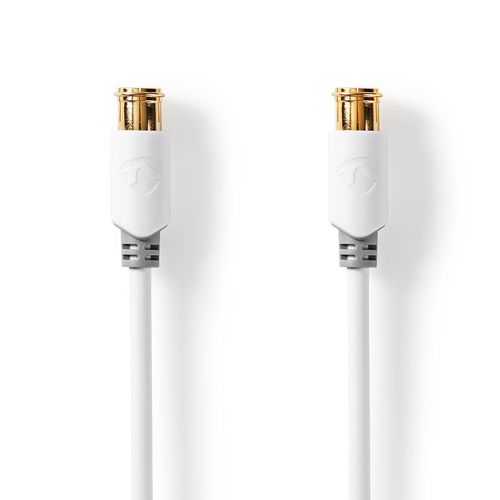 F Quick - F Quick Cables | F Male Quick | F Male Quick | Gold Plated | 75 Ohm | Double Shielded | 5.00 m | Round | PVC | White | Window Box CSBW41300WT50 5412810326440