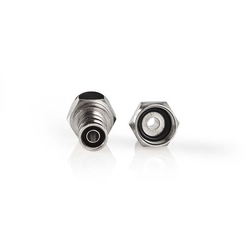 F-Connector | Straight | Male | Nickel Plated | 75 Ohm | Crimp | Cable input diameter: 5.5 mm | Copper | Silver | 2 pcs | Window Box CSBW41913ME 5412810265701