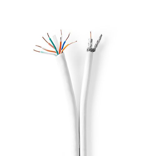 IEC (Coax) CAT6 Combi Cable on reel | RG58 | 75 Ohm | Triple Shielded | ECA | 25.0 m | Round | White | Gift Box CSGG4500WT250 5412810320318