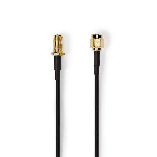 SMA Cable | RP SMA Male | RP SMA Female | Gold Plated | 50 Ohm | Single Shielded | 1.00 m | Round | PVC | Black | Label CSGL02210BK10 5412810425556