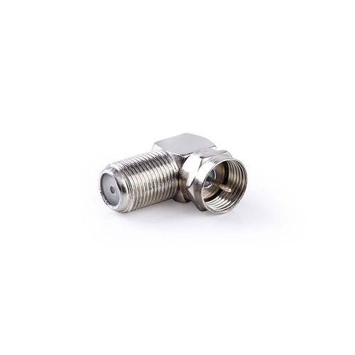 Satellite & Antenna Adapter | F Male | F Female | Nickel Plated | 75 Ohm | Angled 90° | Metal | Silver | 10 pcs | Envelope CSGP41942ME 5412810299096