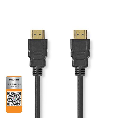 Premium High Speed HDMI™ Cable with Ethernet | HDMI™ Connector | HDMI™ Connector | 4K@60Hz | 18 Gbps | 1.00 m | Round | PVC | Black | Label CVGL34050BK10 5412810426904