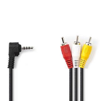 3.5 mm AV Cable 3.5 mm AV Male - 3x RCA Male  2.0 m  Black CVGL22400BK20 5412810426553