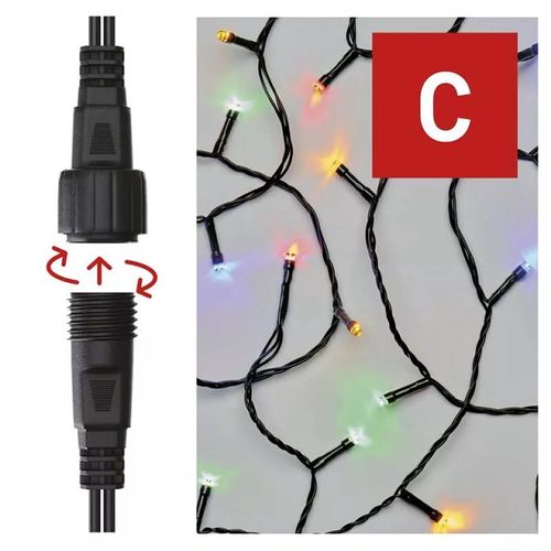 LED garland, 30Vdc, 10m, 100 x LED, multicolor, connectable, without power supply, EMOS D1AM03