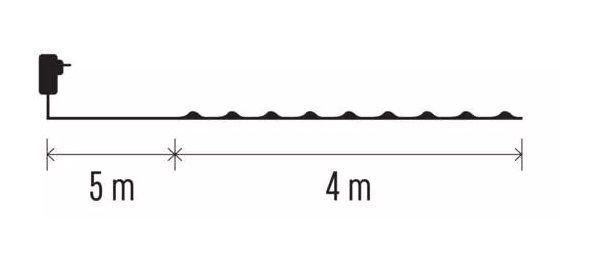 LED garland NANO, 230Vac, 4m, 40 x LED, warm white, timer function, EMOS D3AW01 8592920095096