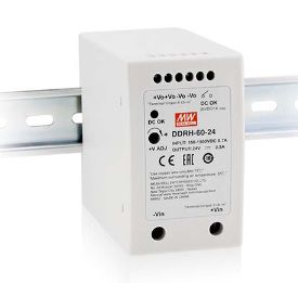 60W Ultra Wide Input  DIN Rail Type DC-DC Converter 150-1500V:24V 2.5A, MEAN WELL DDRH-60-24