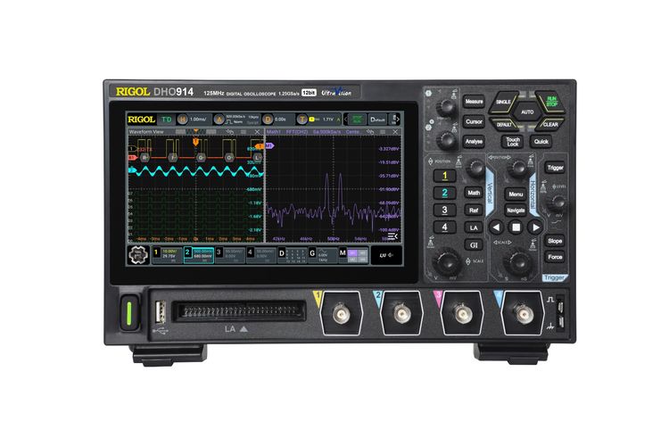 Oscilloscopes 125MHz, 1.25GSa/s, 4 channels, 16 digital channels DHO914