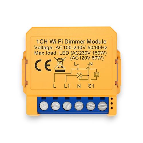 Smart Wi-Fi dimmer, TRIAC 230Vac, 150W, works with regular switch, TUYA / Smart Life DMS16-Y1 6976037361244