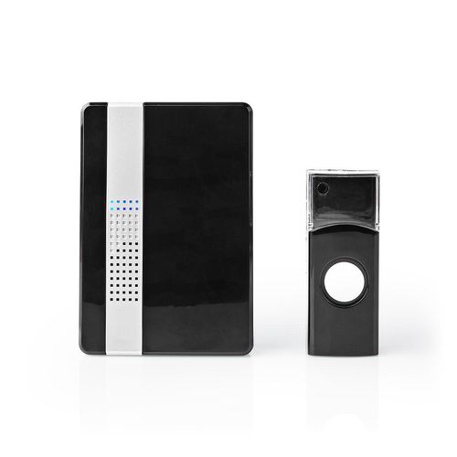 Wireless Doorbell Set | Mains Powered | 220 - 240 V AC 50 Hz | 1x CR2032 | Volume: 80 dB | Signal range: 300 m | IP44 | Adjustable volume | 36 Melodies | 1 Receiver | Black DOORB223CBK 5412810328017