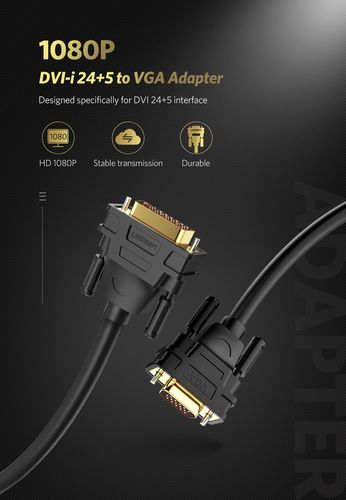 Cable DVI-I (24+5) - VGA 1.5m (1080P@60Hz) (not supported DVI-D 24+1 connector) DV102 UGREEN UGREEN/11617 6957303866175