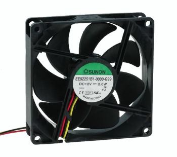 Fan 92x92x25mm 12Vdc 2W, 87.55m³/h 34dBA F type signal output SUNON RoHS EE92251B1-G99