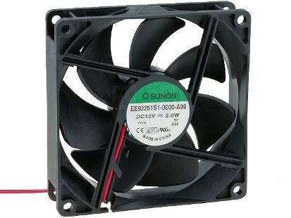 Fan 92x92x25mm 12Vdc 2W, 87.5m3/h 34dBA slide bearing SUNON RoHS EE92251S1-A99