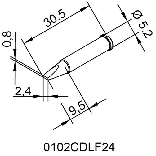 Soldering tip ERSADUR, 2.4mm/0.094in, ERSA ER0102CDLF24 4003008077117