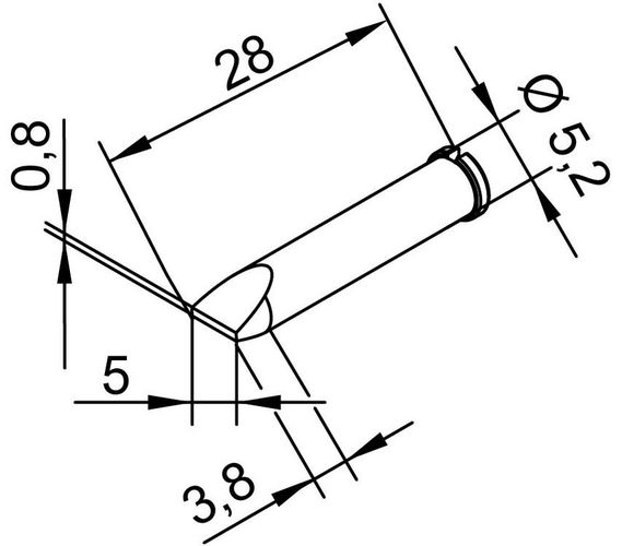 Soldering tip ERSADUR, 5.0mm/0.197in, ERSA ER0102CDLF50 4003008077131