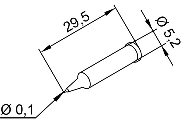 Soldering tip ERSADUR, 0.1mm/0.003in, ERSA ER0102PDLF01 4003008077162